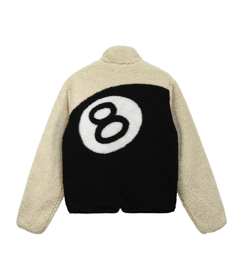 Stussy 8 Ball Reversible Sherpa Jacket – Iconic Classic Stussy Outerwear Sherpa Jacket